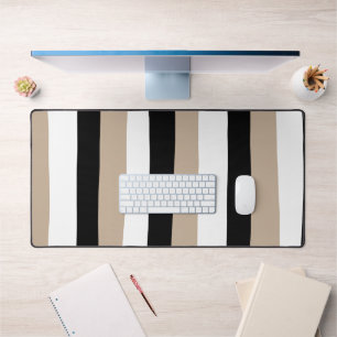 Uneven Stripes - Taupe, Black en White Bureaumat