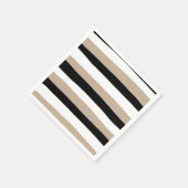 Uneven Stripes - Taupe, Black en White Servet (Hoek)
