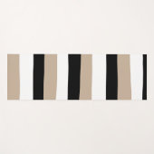 Uneven Stripes - Taupe, Black en White Yogamat (Voorkant (horizontaal))