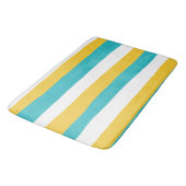 Uneven Stripes - Turquoise en Yellow Badmat (Gekanteld)