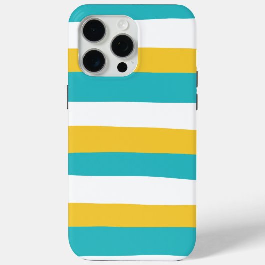 Uneven Stripes - Turquoise en Yellow Case-Mate iPhone Case (Achterkant)