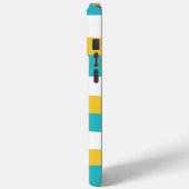 Uneven Stripes - Turquoise en Yellow Case-Mate iPhone Case (Achterkant / Links)