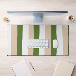 Uneven Stripes - White, Sand and Palm Green Bureaumat