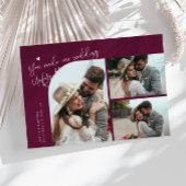 Unforgettable Wedding Cranberry Multi Photo Bedankkaart