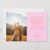 Unforgettable Wedding Orange Pink Multi Photo Bedankkaart (Achterkant)