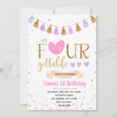 unFOURgettable uitnodiging voor verjaardag (Voorkant)