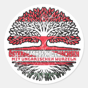 Ungarn Ungarisch Österreichisch Österreich Baum Ronde Sticker