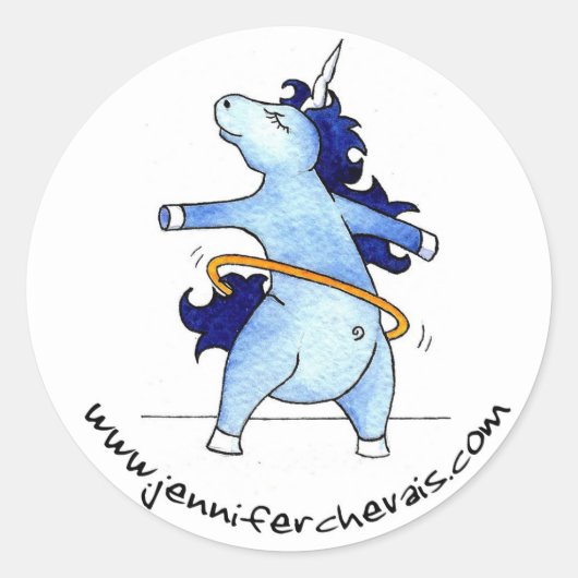 Uni Hula Hoop Ronde Sticker (Voorkant)