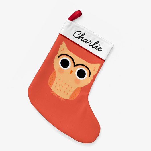 Unibrow Uil | Grappige Schattigee uil vakantie Kleine Kerstsok (Voorkant (Hangend))