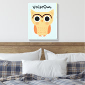 UnibrOwl | Funny Cute Eyebrows Owl Canvas Afdruk (Insitu (Slaapkamer))