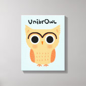 UnibrOwl | Funny Cute Eyebrows Owl Canvas Afdruk (Voorkant)