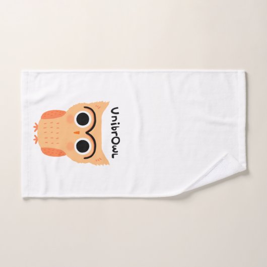 UnibrOwl | Funny Cute Eyebrows Owl Handdoek (Handdoek)
