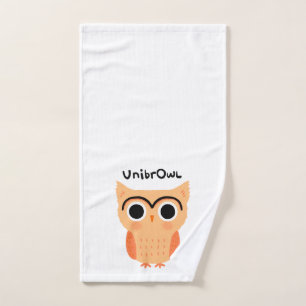 UnibrOwl Funny Cute Eyebrows Owl Handdoek