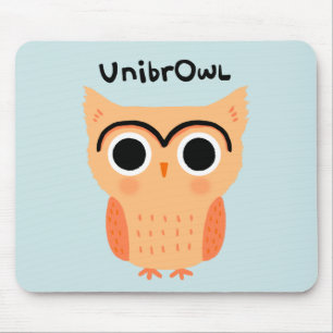 UnibrOwl Funny Cute Eyebrows Owl Muismat