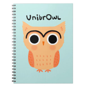 UnibrOwl Funny Cute Eyebrows Owl Notitieboek