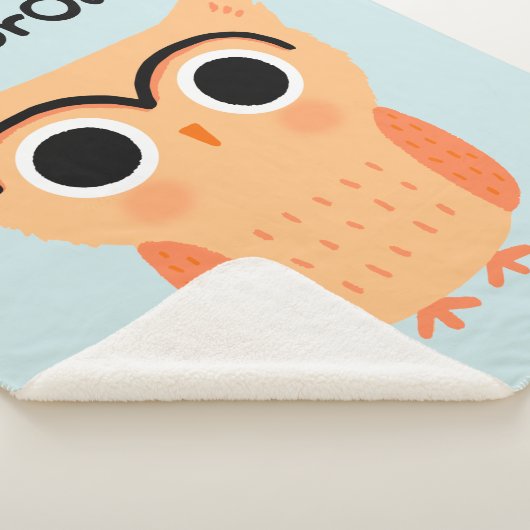 UnibrOwl | Funny Cute Eyebrows Owl Sherpa Deken (3/4)