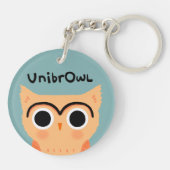 UnibrOwl | Funny Cute Eyebrows Owl Sleutelhanger (Achterkant)