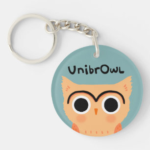 UnibrOwl   Funny Cute Eyebrows Owl Sleutelhanger