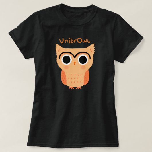 UnibrOwl | Funny Cute Eyebrows Owl T-shirt (Design voorkant)