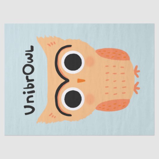 UnibrOwl | Funny Cute Eyebrows Owl Tissuepapier (Voorkant)