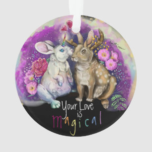 Unibunny Kisses Jackalope Magical Love Ornament