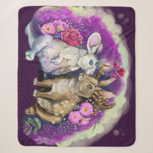 Unibunny Kisses Jackalope Magical Love Sherpa Deken