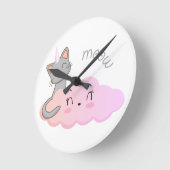 unicat cloud meow-klok ronde klok (Hoek)