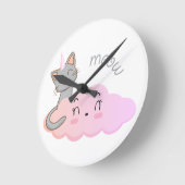 unicat cloud meow-klok ronde klok (Hoek)