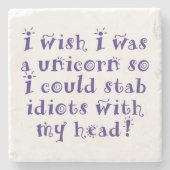 Unicorms_idiots Stenen Onderzetter (Voorkant)