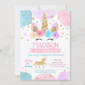 Unicorn 1e verjaardag kaart (Voorkant)