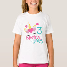 Unicorn 3 Magical Years Shirt
