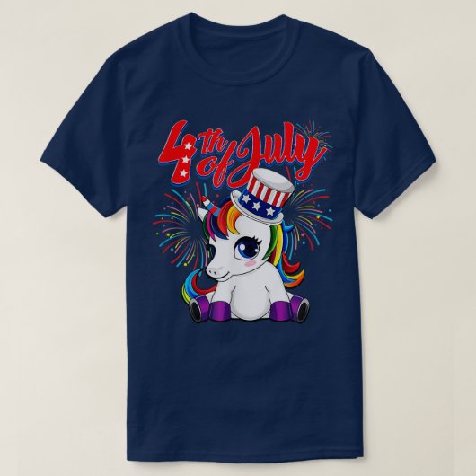 Unicorn 4 juli Pullover T-Shirt (Design voorkant)