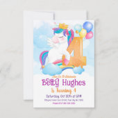 Unicorn 4e anniversaire Invitation (Devant)