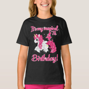 Unicorn 4e verjaardag Shirt meisje 4 jaar oud