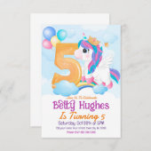 Unicorn 5e anniversaire Invitation (Devant / Derrière)