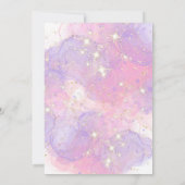 Unicorn 5e anniversaire Invitation fille violet & (Dos)