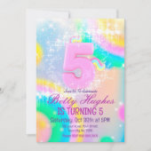 Unicorn 5e verjaardag Uitnodiging (Voorkant)