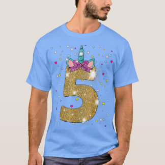 Unicorn 5th Birthday Girl Vijf 5 jaar oud T-shirt