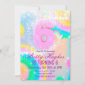 Unicorn 6e anniversaire Invitation (Devant)