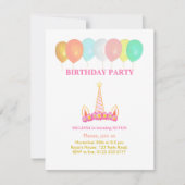 Unicorn 7e anniversaire fête Invitation (Devant)