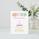 Unicorn 7e anniversaire fête Invitation (Debout devant)