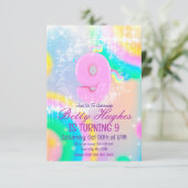 Unicorn 9e anniversaire Invitation (Debout devant)