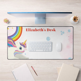 Unicorn aangepaste naam girly bureaumat