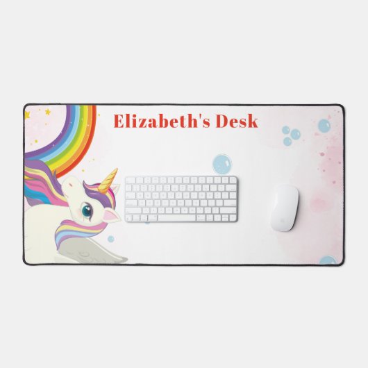 Unicorn aangepaste naam girly bureaumat (Keyboard & Muis)