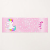 Unicorn Active Whimsical Pink Stars Yogamat (Voorkant (horizontaal))