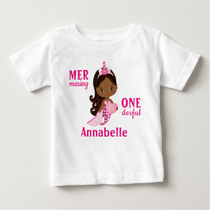 Unicorn African American Mermaid Girl T-Shirt