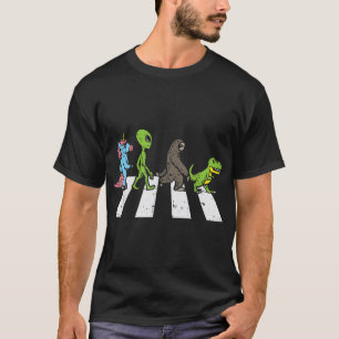 Unicorn Alien Sloth Trex Road Funny Cross T-shirt
