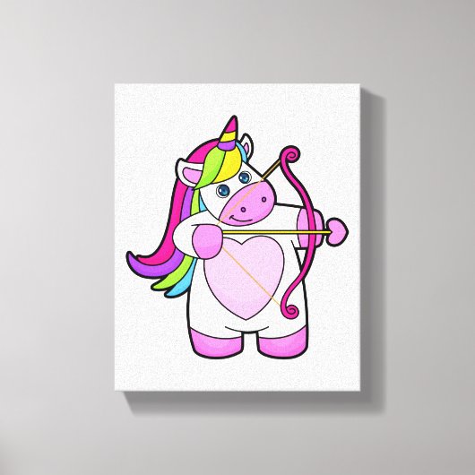 Unicorn als Archer met Bow en Pijl Canvas Afdruk (Voorkant)