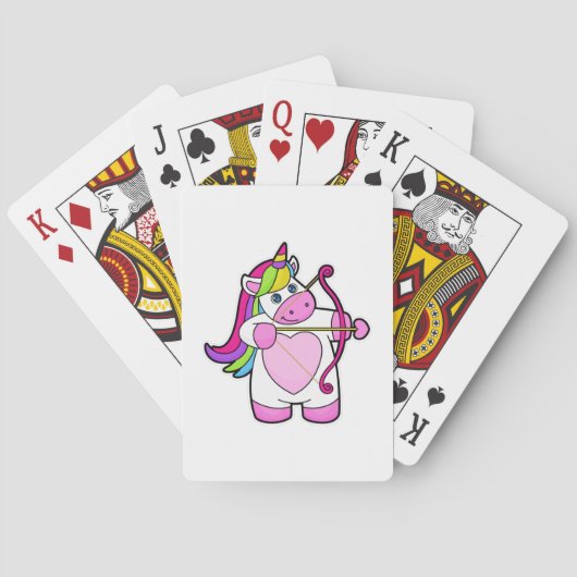 Unicorn als Archer met Bow en Pijl Pokerkaarten (Achterkant)
