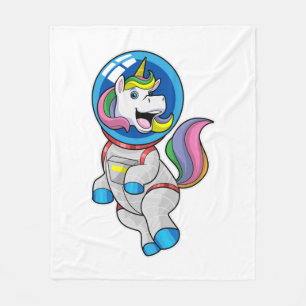 Unicorn als astronaut in de ruimte fleece deken